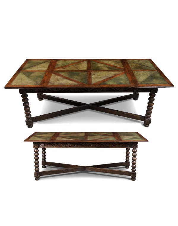 French Inlay Oak Table