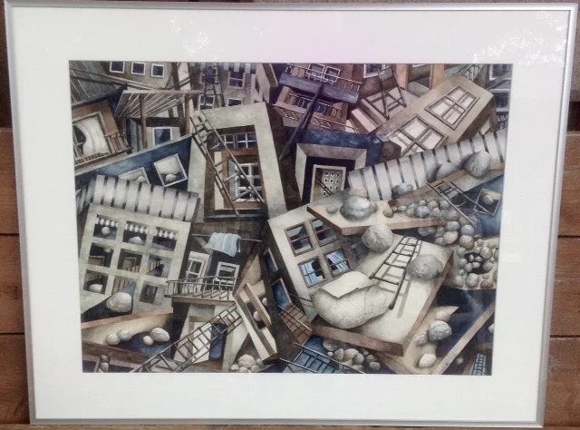 Seaside Adventures painted in watercolor-dry brush by Lorelei Green.