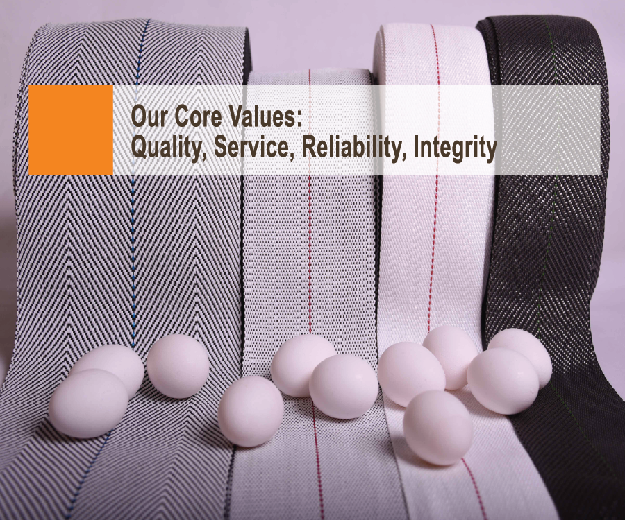 Polypropylene egg belts from 2 inch to 8 inch. Available in a variety of colors, lengths and weave patterns.