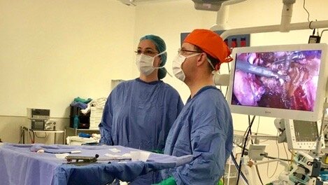  Dr. Fariba Mohtashami performing live “key hole” surgery, at the Cape Town O &amp; G Update, 2018. 