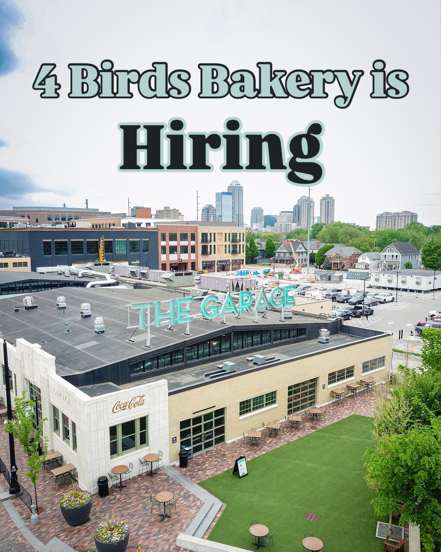 Hopefully you&rsquo;ve heard that 4 Birds Bakery is opening a retail space in the @thegaragefoodhall this summer! This means we need to grow our team, so please help us spread the word! 🍪👨&zwj;🍳👩&zwj;🍳🍪 Interested candidates can apply via the l