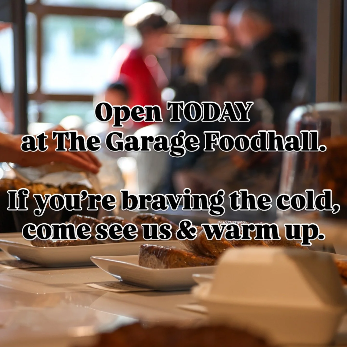 We&rsquo;re open inside The Garage Foodhall. If you&rsquo;re braving the cold, warm up with 4 Birds ☕️🍪