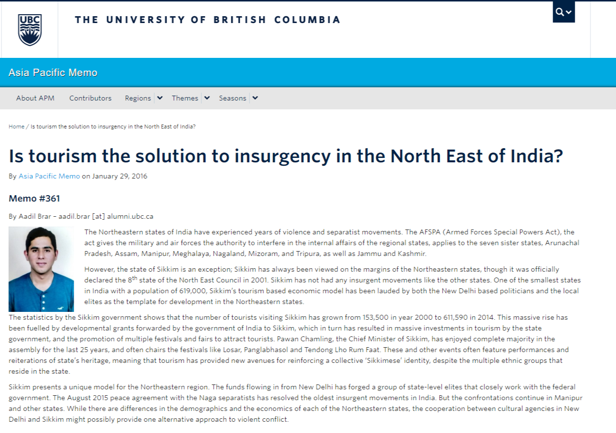 Is tourism the solution to insurgency in the North East of India Asia Pacific Memo.png
