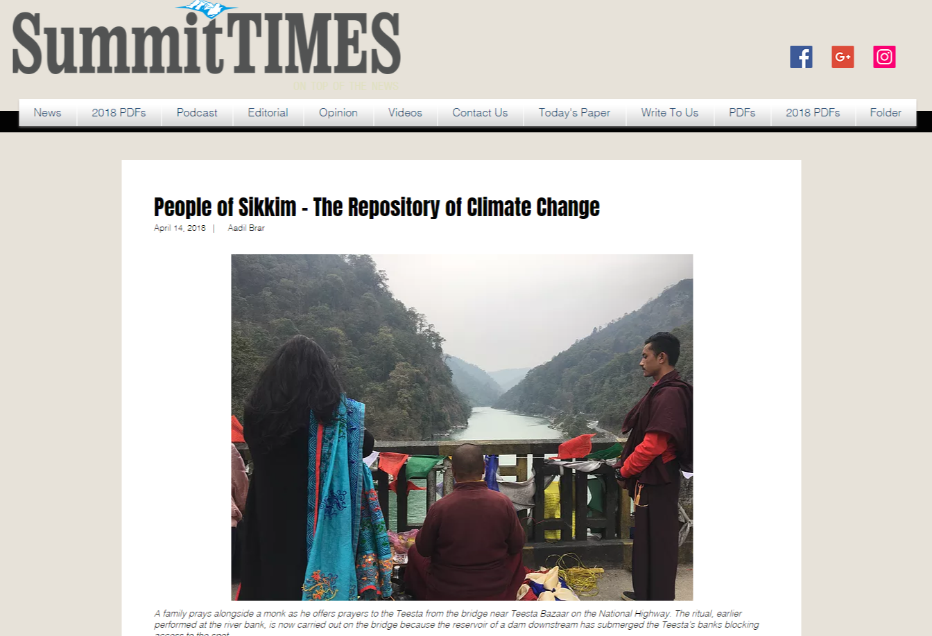 People of Sikkim – The Repository of Climate Change summittimes.png
