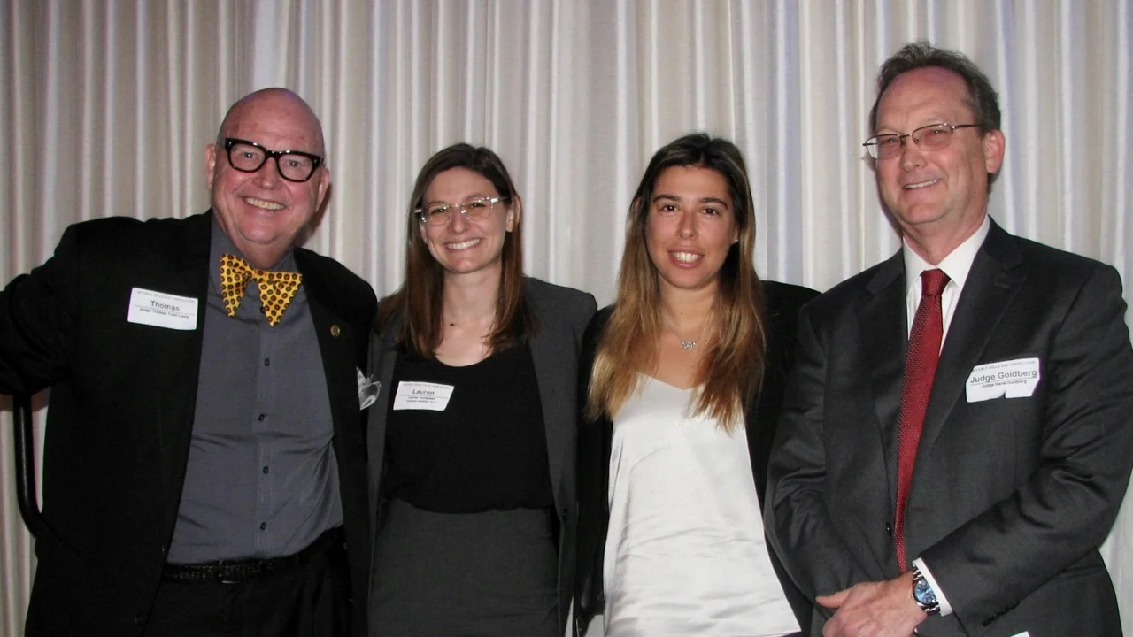 Judge Thomas Trent Lewis, Lauren O. Youngman, Jenna C. Spatz, Judge Hank Goldberg (Ret.) Credit: Beverly Hills Bar Association