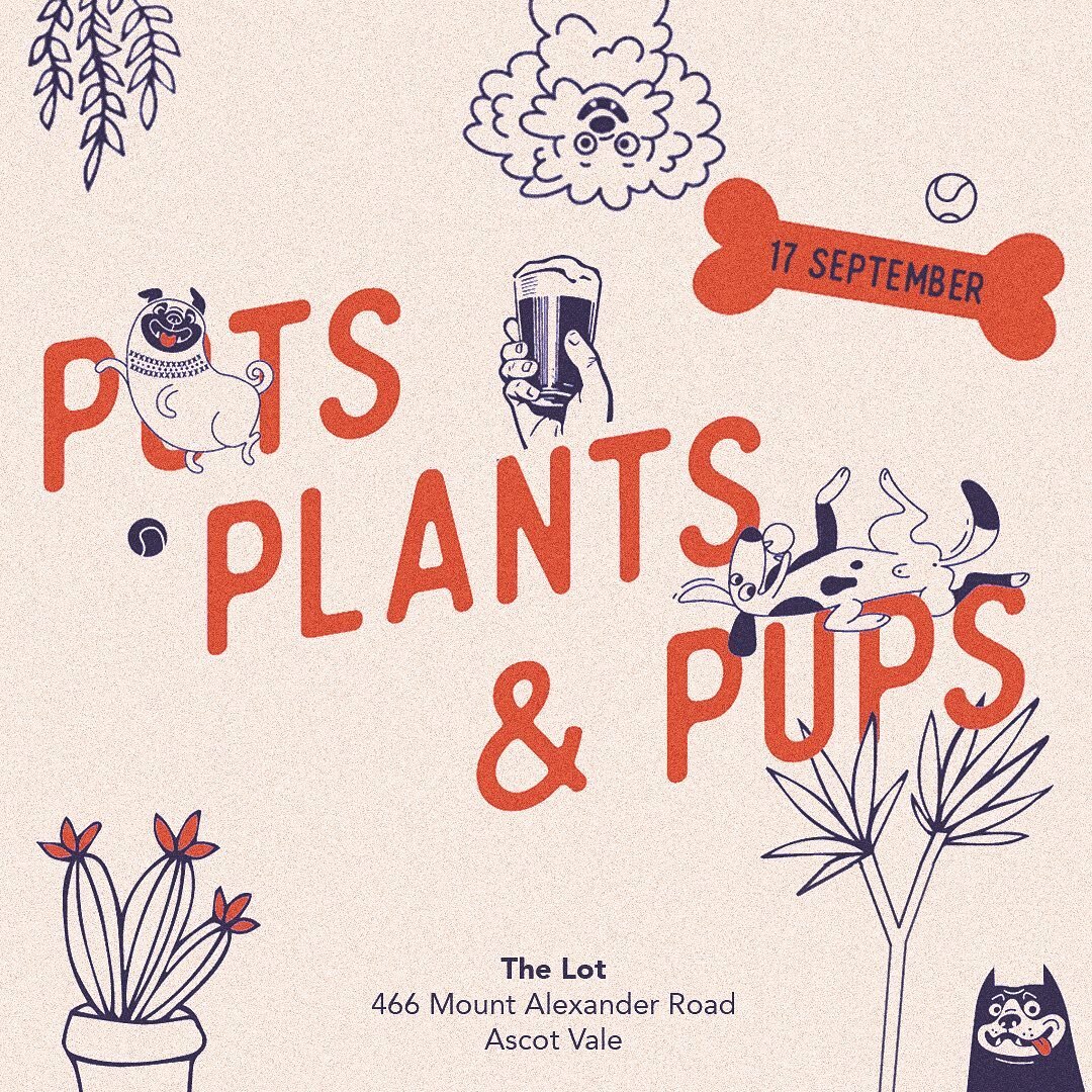 The Lot loves to throw a party with the things we love most...say no more. Pots, Plants &amp; Pups is back.⁣
⁣
PLANTS⁣
Our mates at @talk.dirt.2.me will be hosting a Mega Plant Sale 12-5pm; ⁣
🌿Fun Pots⁣
🌿Plants⁣
🌿DIY Kits⁣
🌿Pre made Kits Terrariu