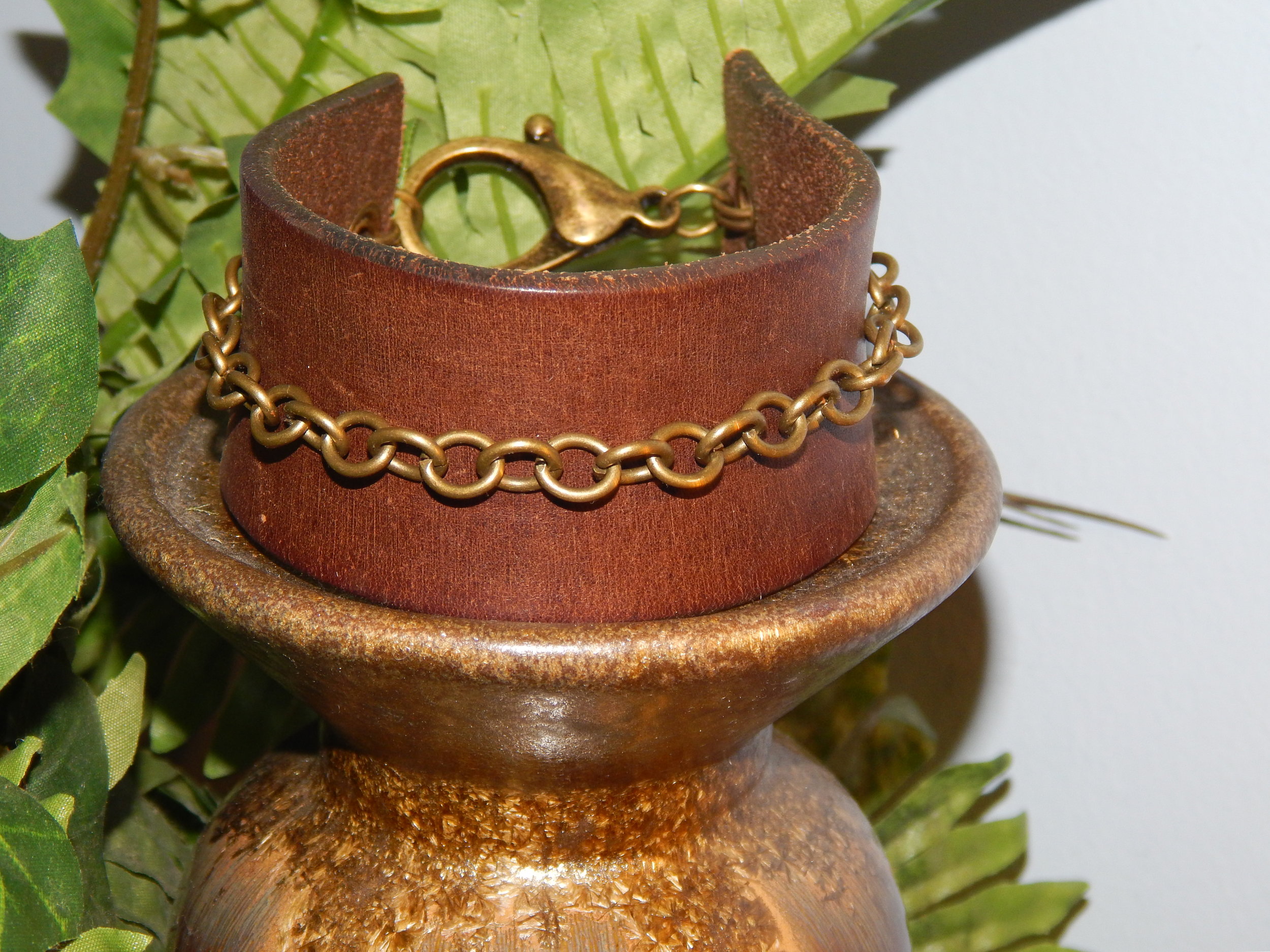 Leather Cuff w Charm