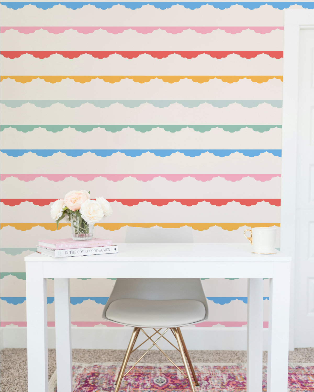 Thrilled to see that my Rainbow Ruffle Stripe design was picked by @thehomeedit for their curated collection with @spoonflower 🌈  Such a dopamine booster, this one. Bring on the rainbow rooms! (Don't mind me while I imagine the joyful home office of