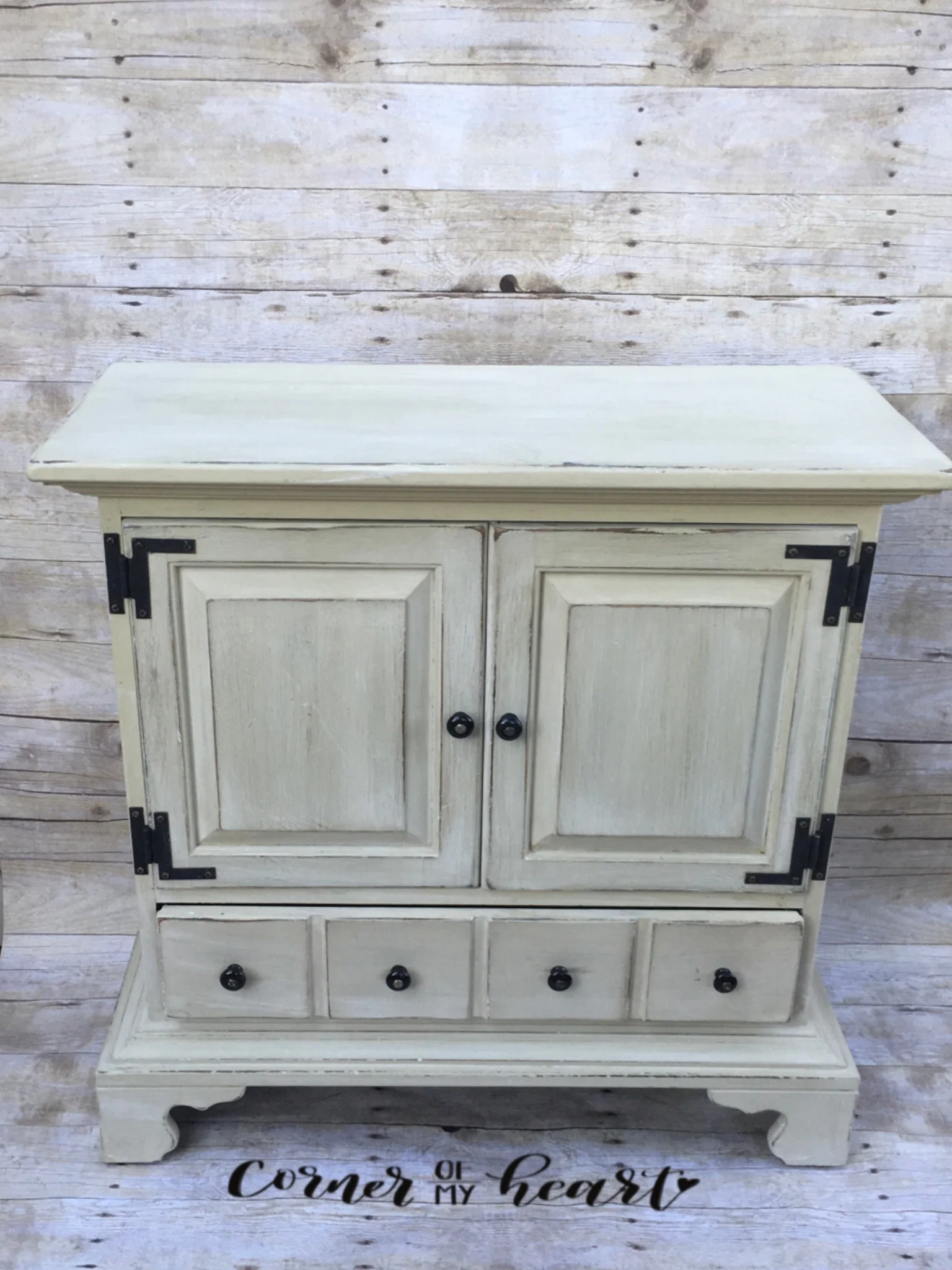 Small hand painted hutch distressed finish
