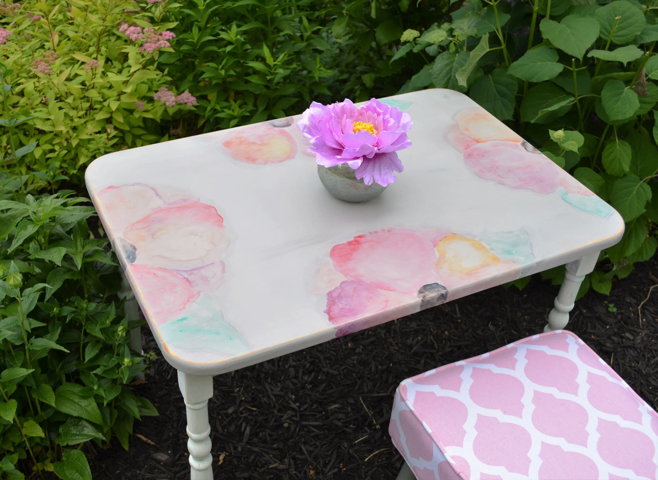 Hand painted floral child’s table