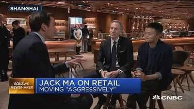 Andrew interviewing Jack Ma, Alibaba's founder, and Howard Schultz. Starbuck's executive chairman, in Shanghai. 