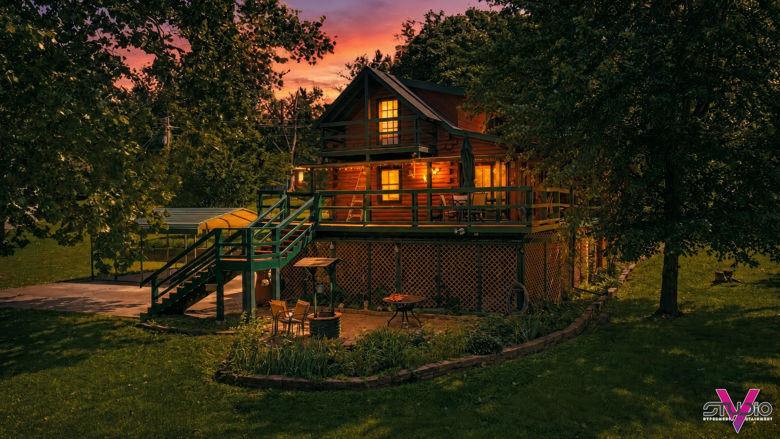 73 Whisperwood Drive exterior at twilight