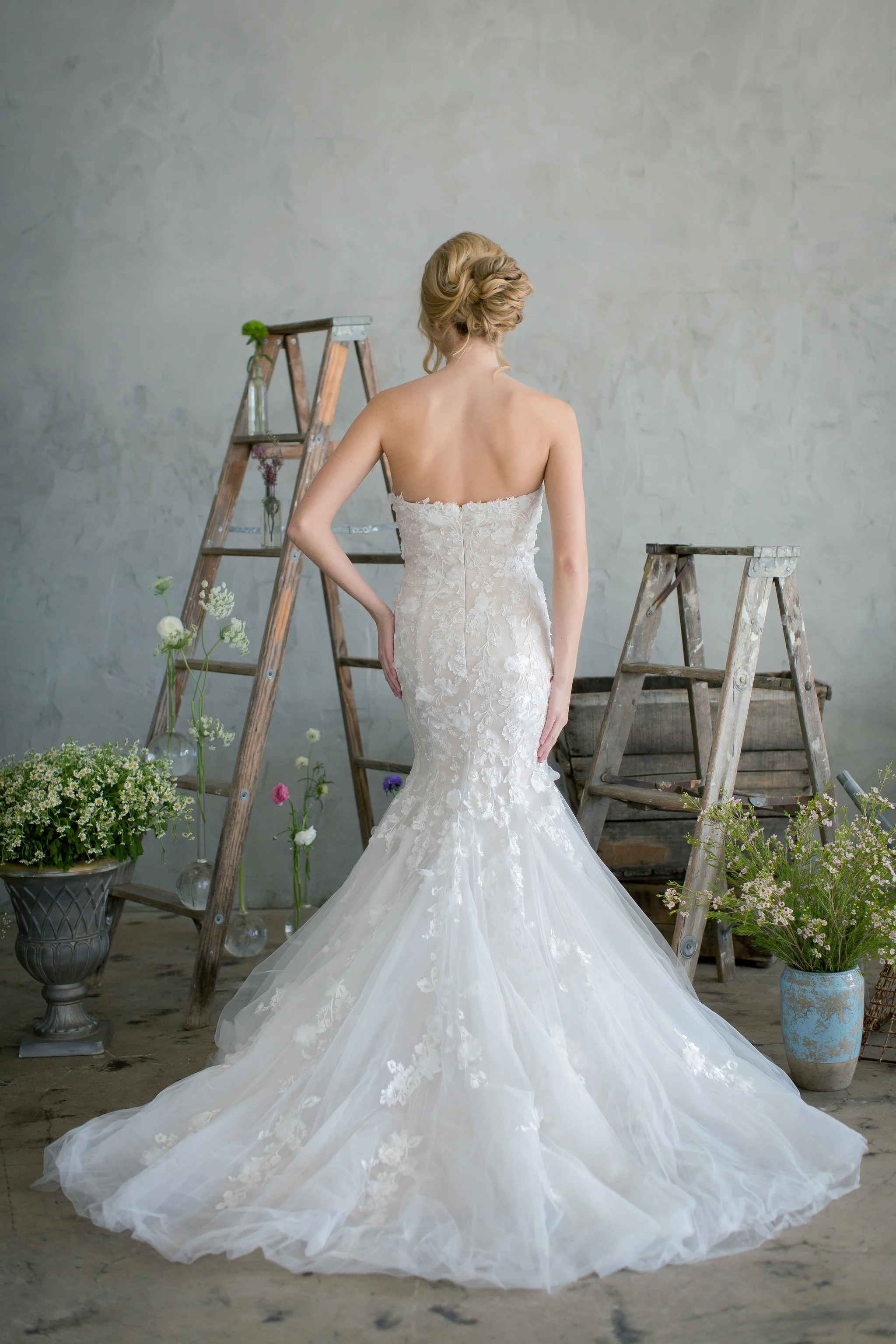 Feminine Wedding Dress Custom Wedding Gown Los Angeles San Francisco