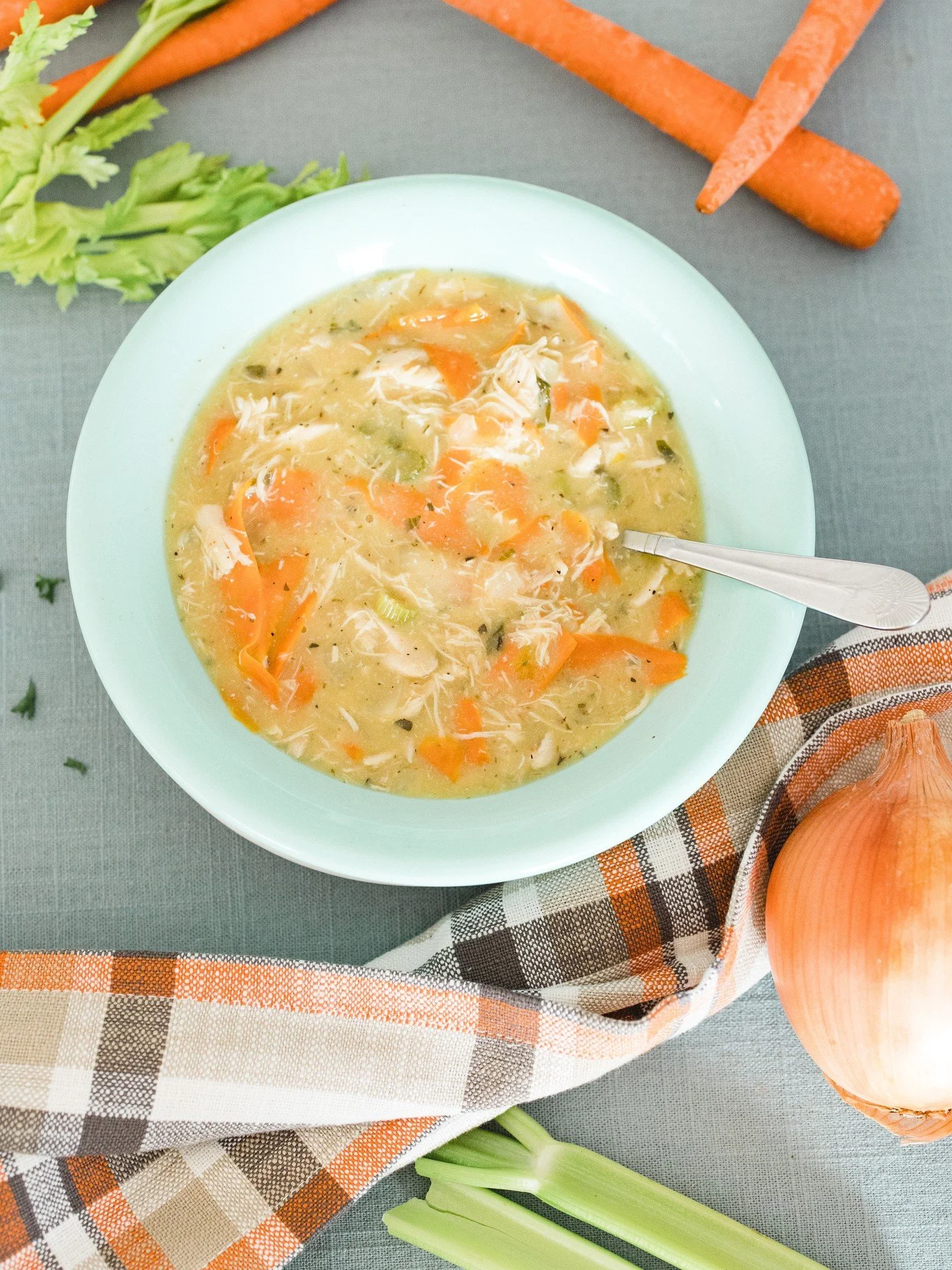 The weather is starting to feel like soup season, and honestly, I&rsquo;m ready for it. 🍲🤍

Our creamy chicken soup started as a recipe I created during my very first Whole30 back in January 2019. Somewhere along the way, it became one of those rec