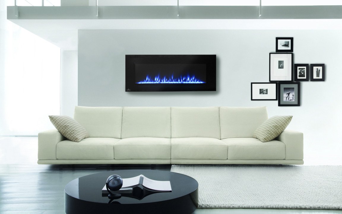 Modern Linear Gas Fireplace.