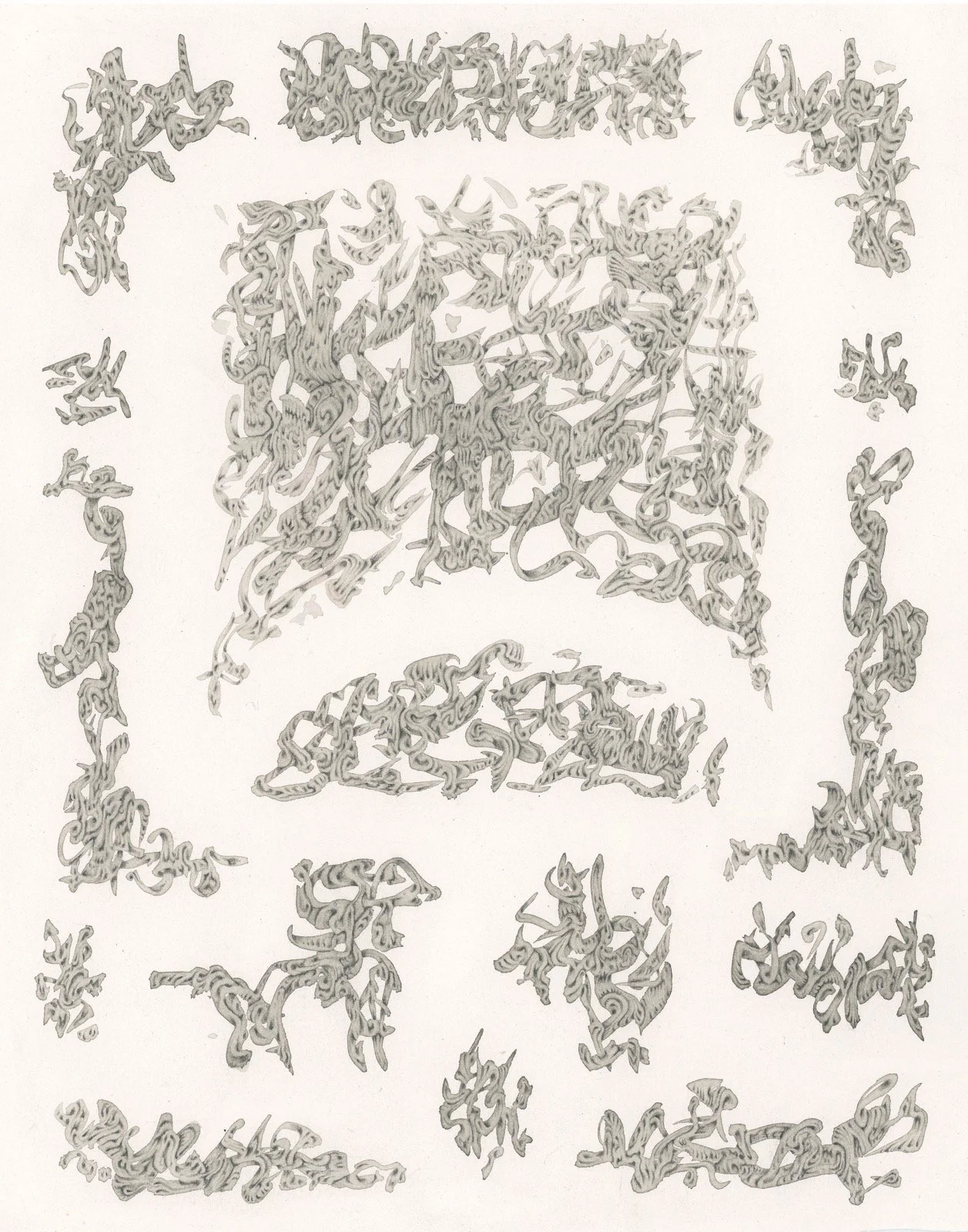 Lonely Alleyway Ballad, ink & colored pencil on paper, 11x14in, 2021