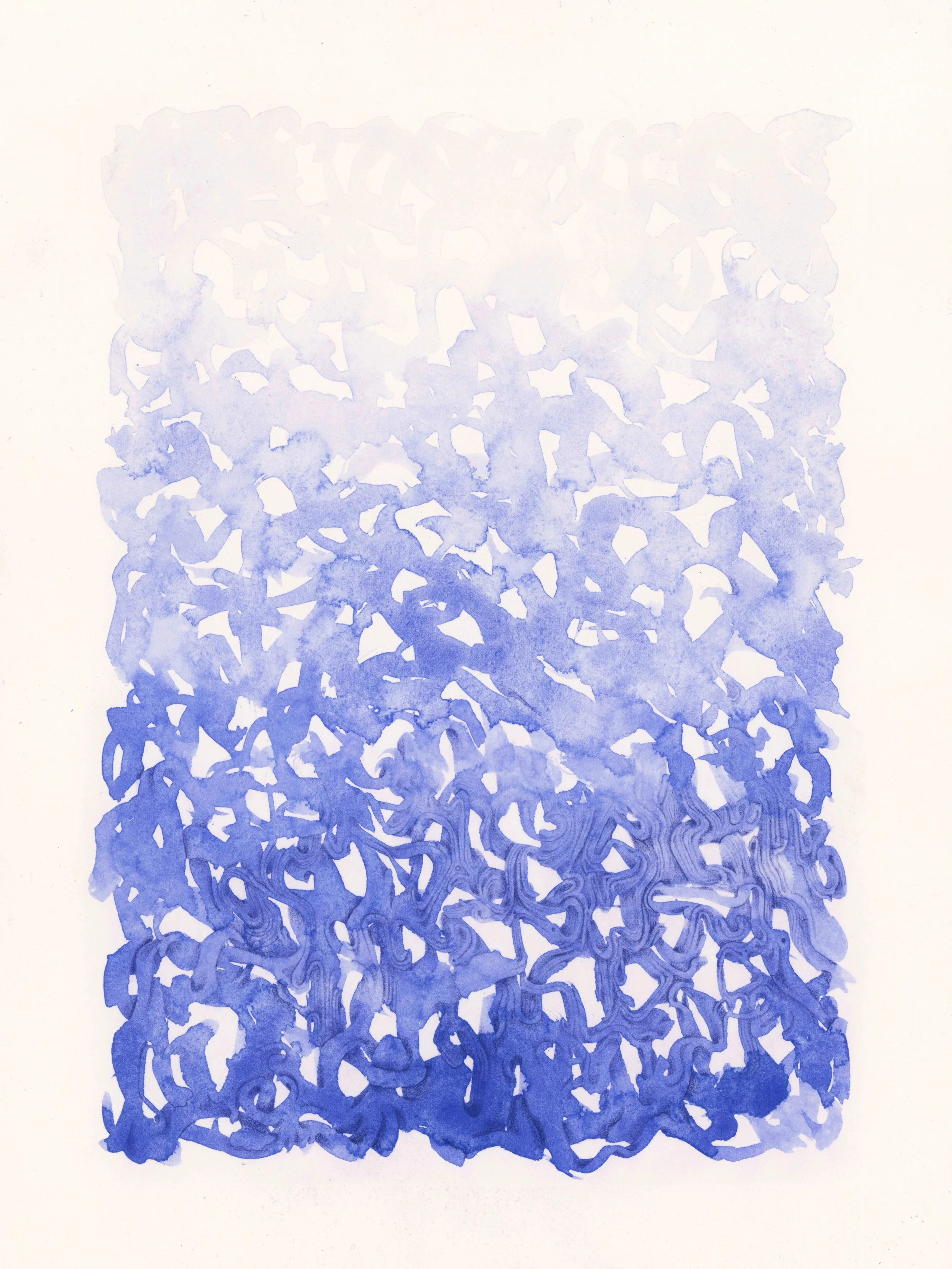 Bluebell Barrier, watercolor & colored pencil on paper, 23x31cm, 2020