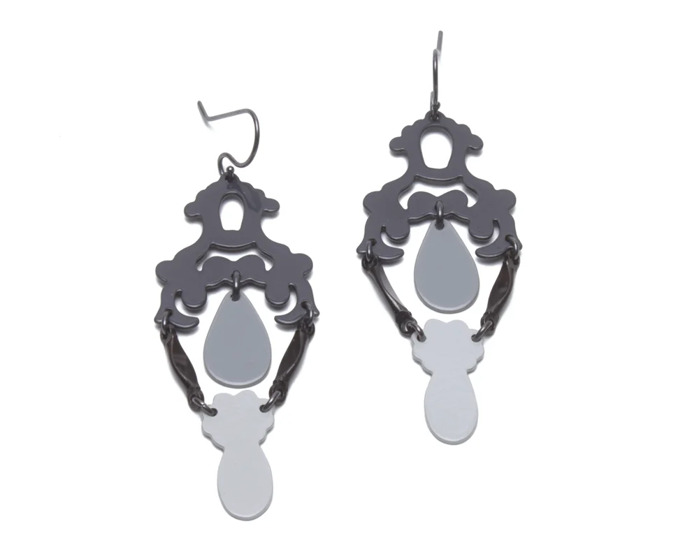 Grey Gradient 3pc Silhouette Dangles