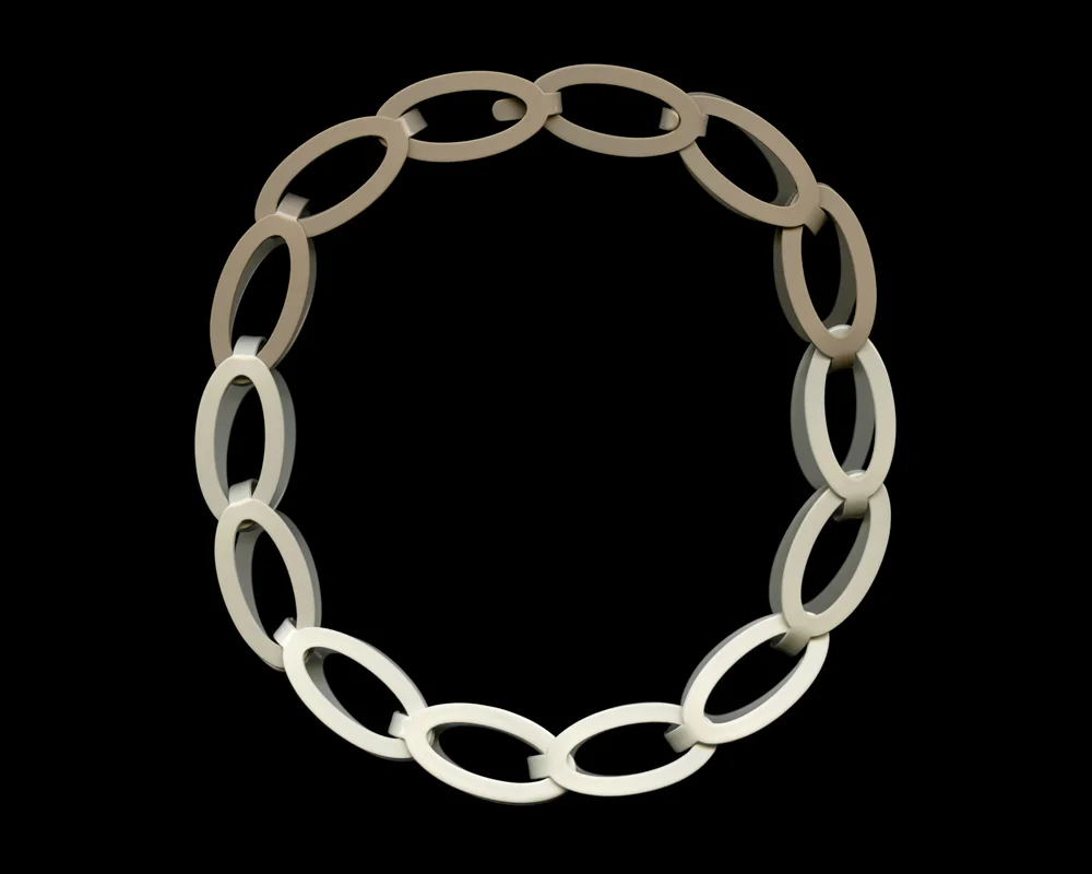 14pc Oval Chain | ballet grey gradient
