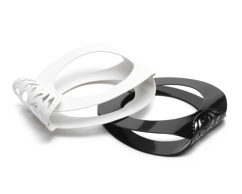 Folded Bangles | cream, black