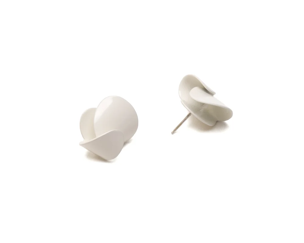Cream Folded Studs, large