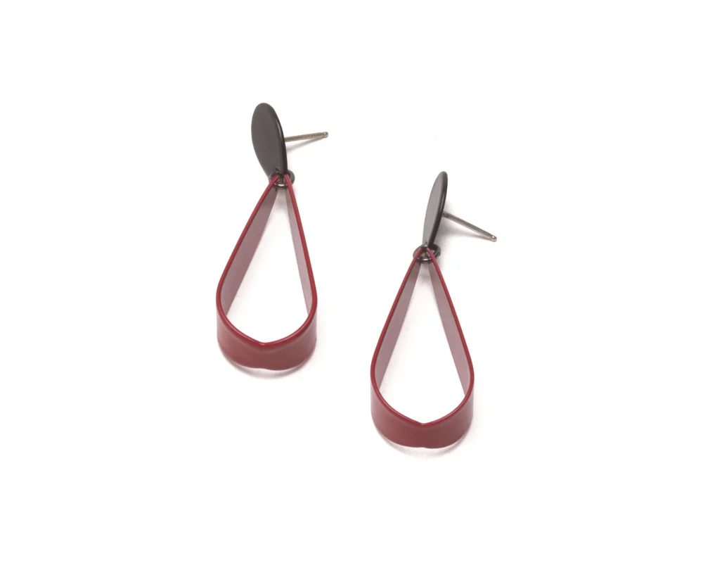 Slate Grey with Red 2pc Folded Drops