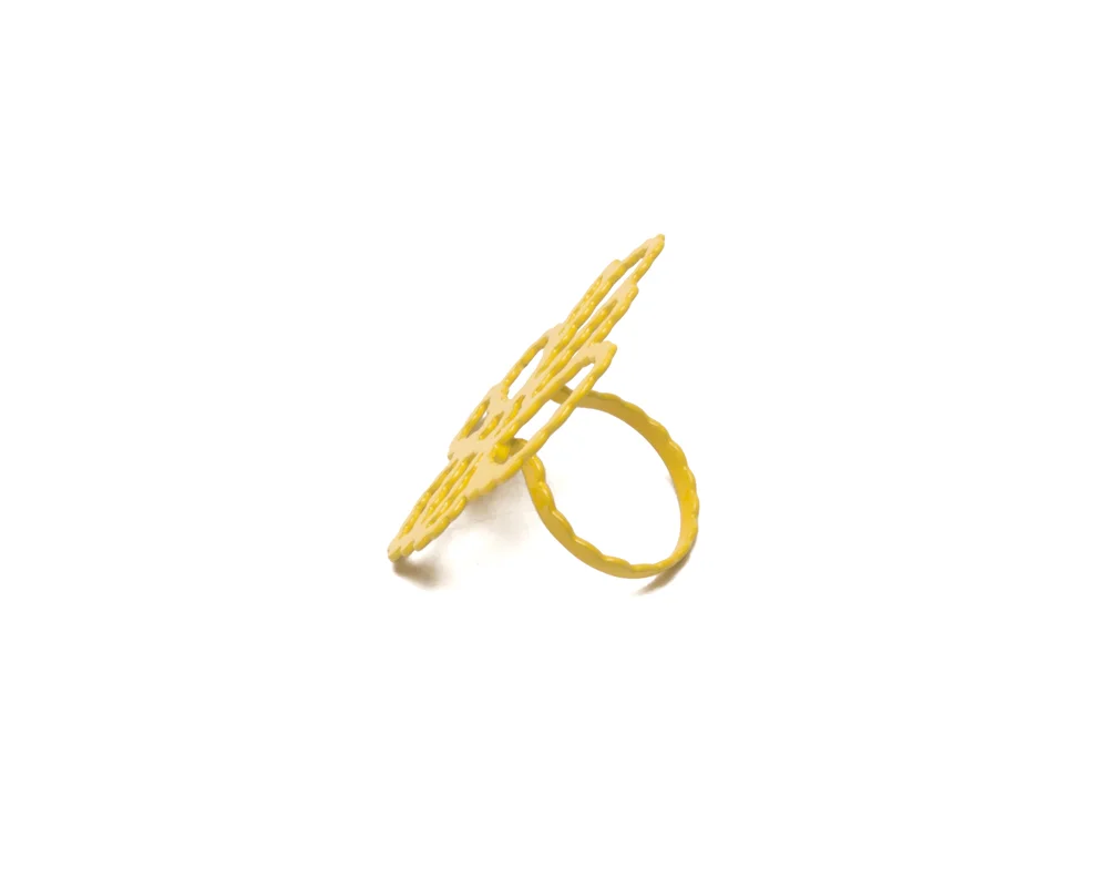 Yellow ASY Pearl Strands Ring