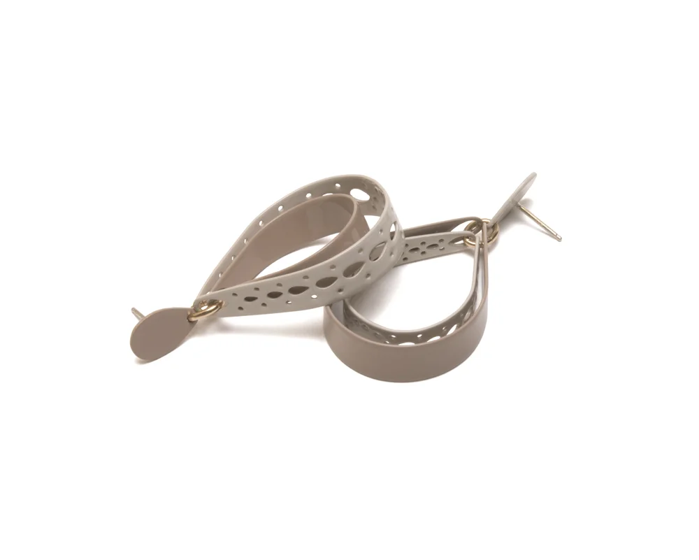 Ballet Grey and Light Tan 3pc ASY Pierced Teardrops