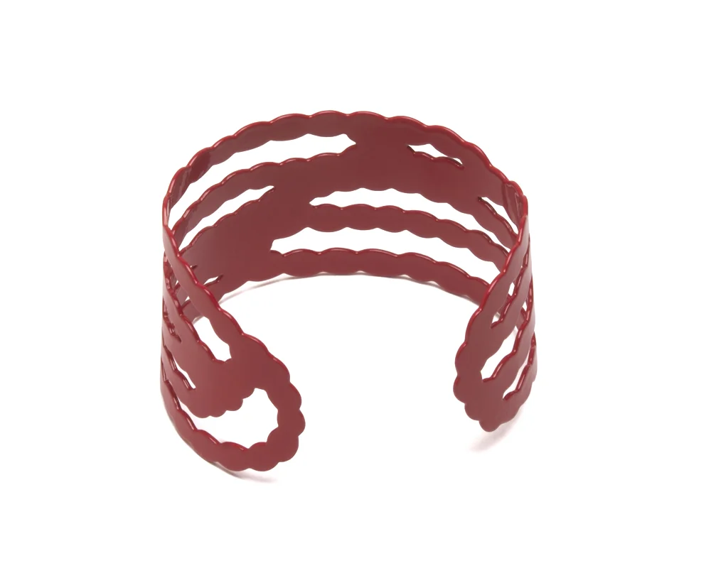 Red Pearl Strands Cuff