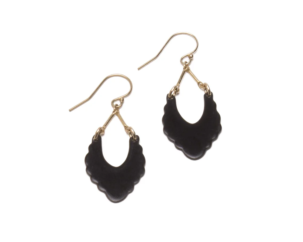 Black with Gold Fill Simple Silhouette Dangles 01