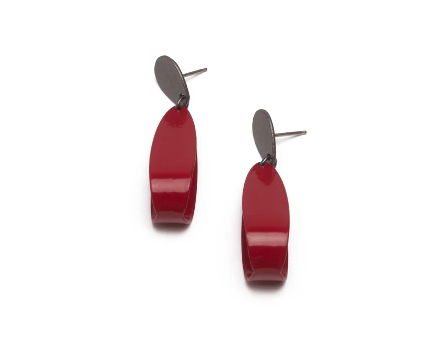 Slate Grey with Red 2pc Folded Drops