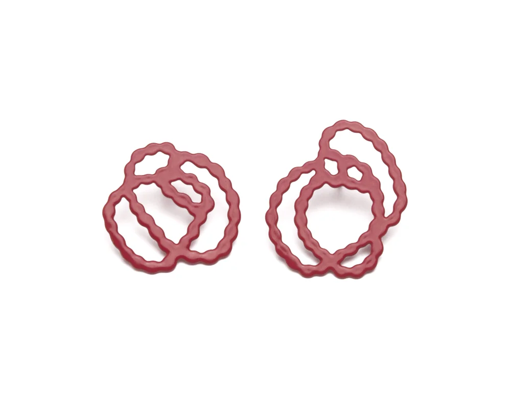 Red ASY Pearl Sketch Studs | large