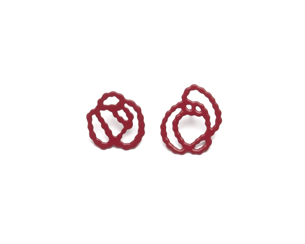 Red ASY Pearl Sketch Studs | small