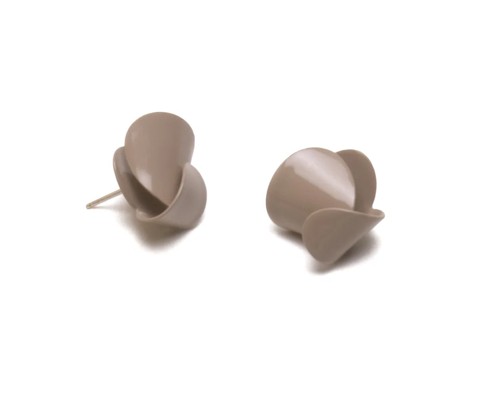 Ballet Grey Folded Studs, large