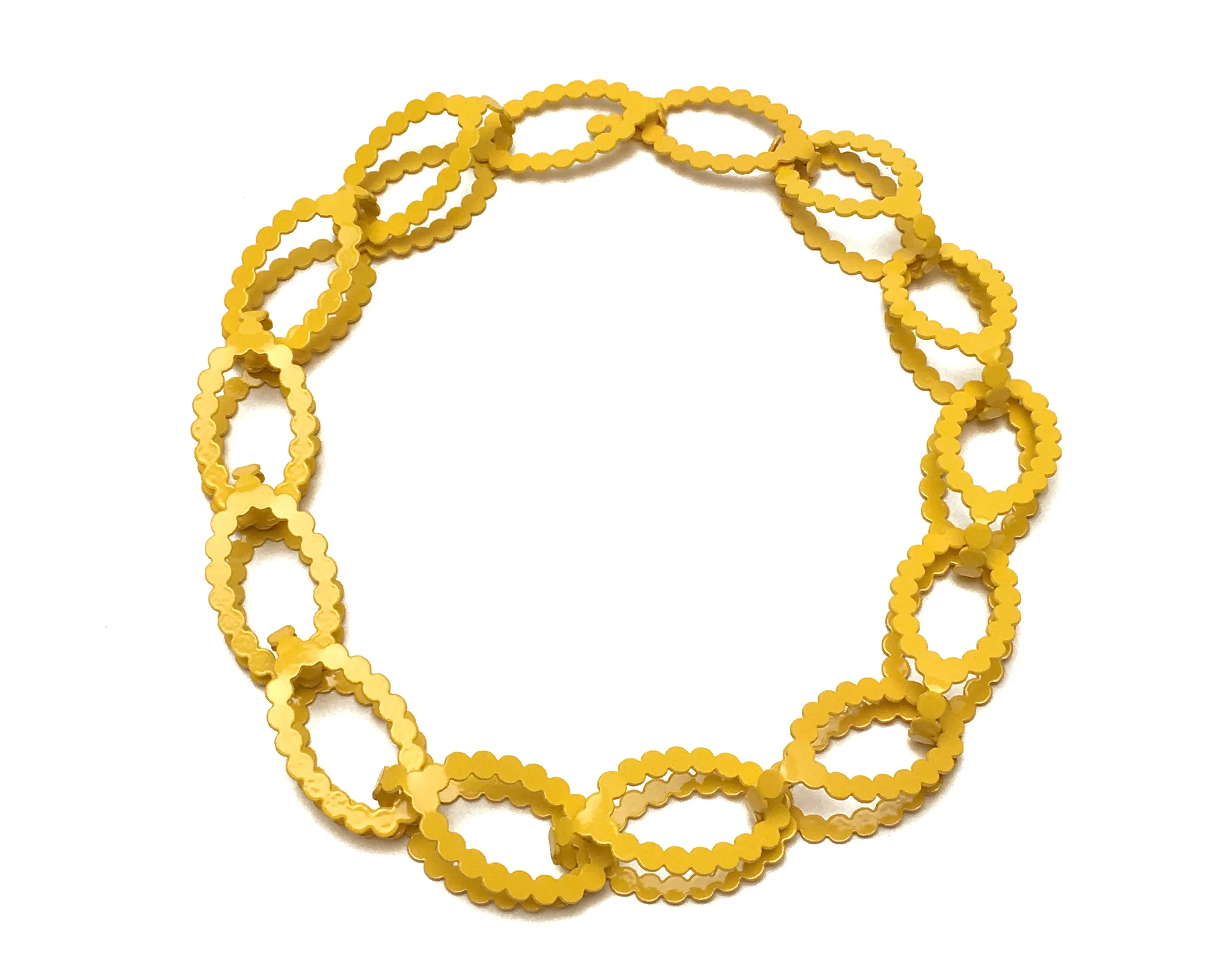Yellow 14pc Pearl Oval Chain 