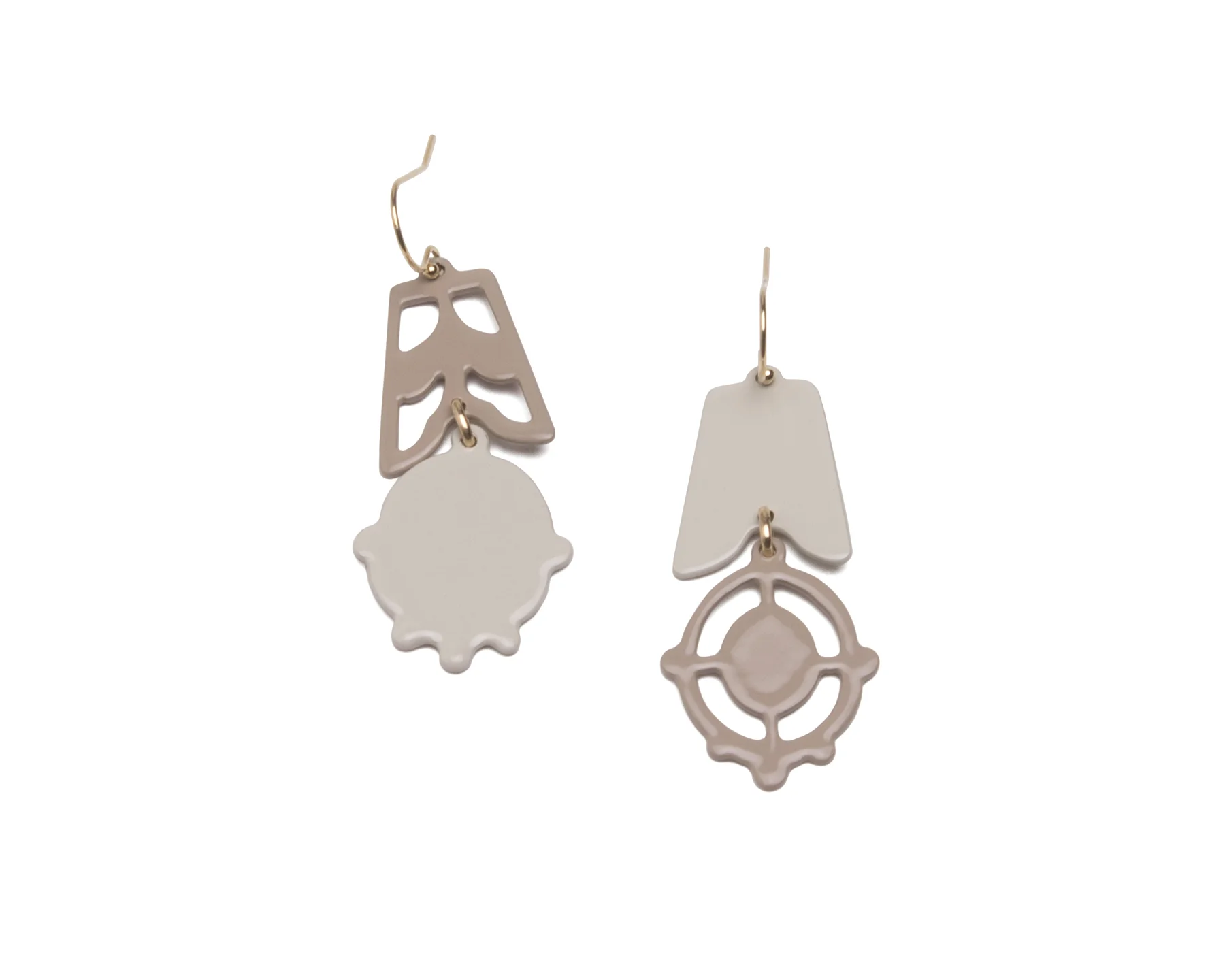 Ballet Grey and Light Tan 2pc ASY Dangles