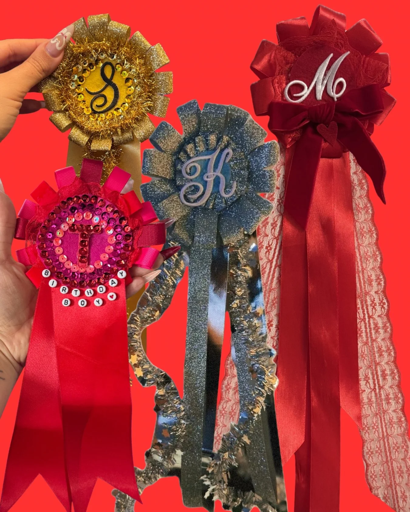 I&rsquo;ve been obsessed with making birthday ribbons for my friends 🎀 Tiny wearable love letters to remind them they are the prize. Should I make these for the shop?