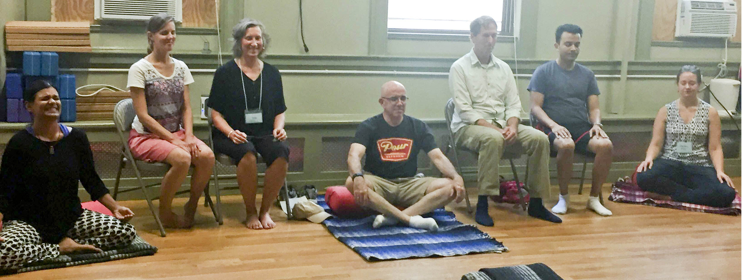 Meditators at the YMCA location