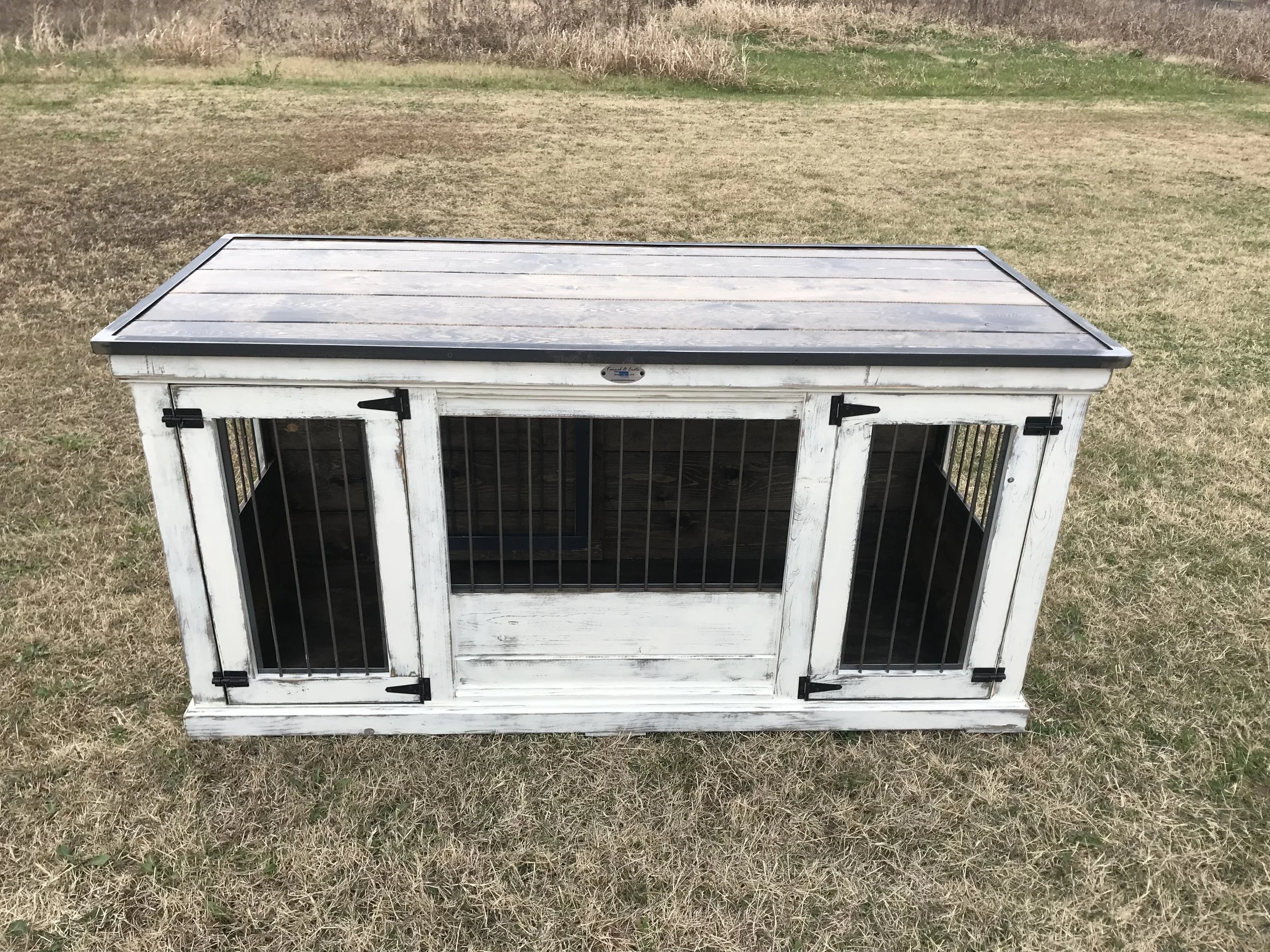 large white dog crate