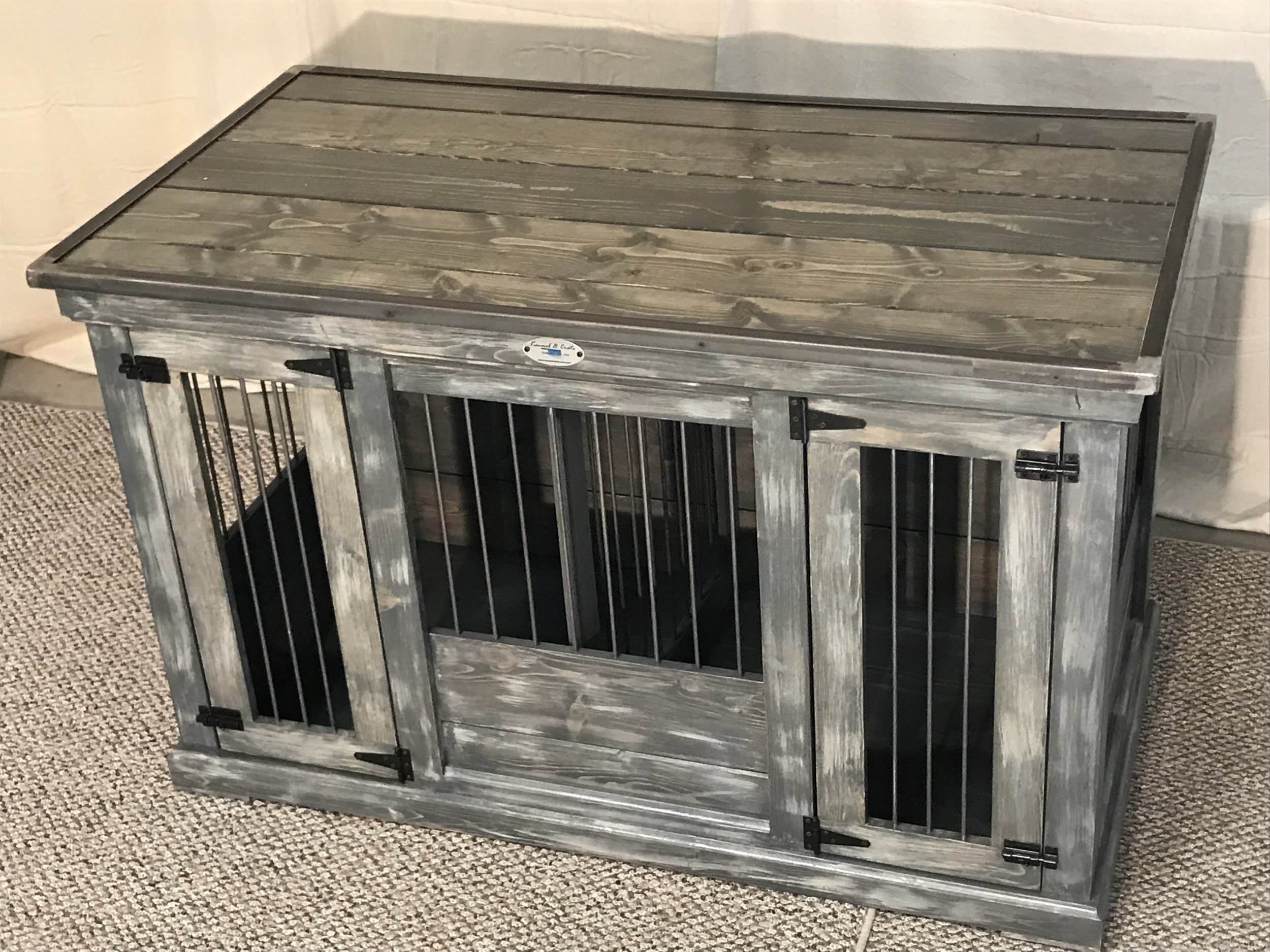 grey dog cage