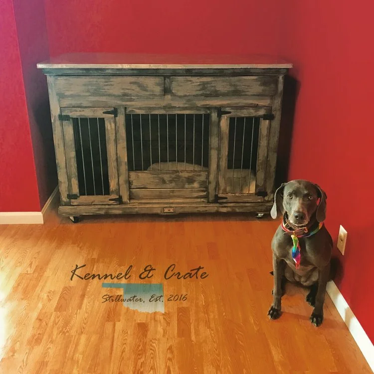 Custom Medium Double Dog Crate Kennel & Crate