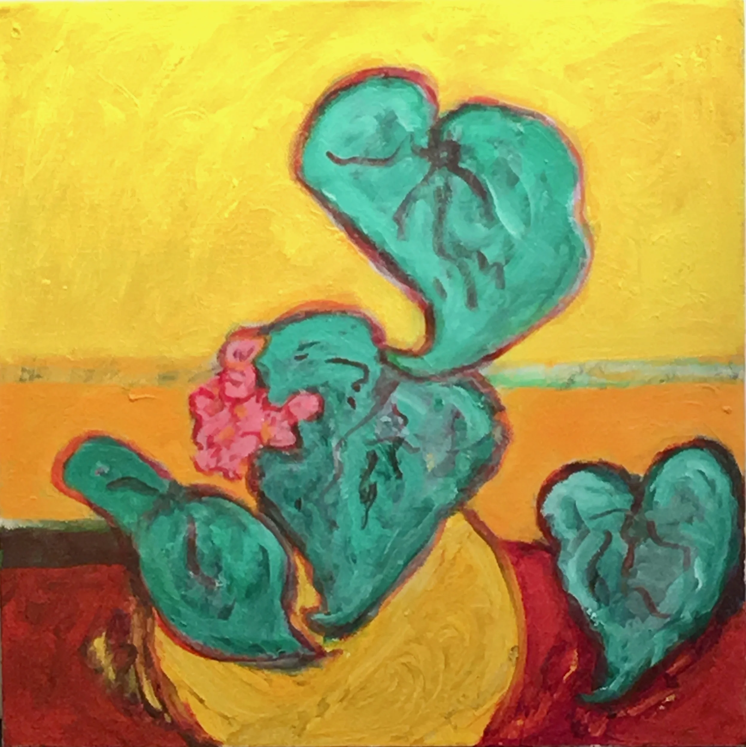 Yellow Vase, 12 x 12 inches