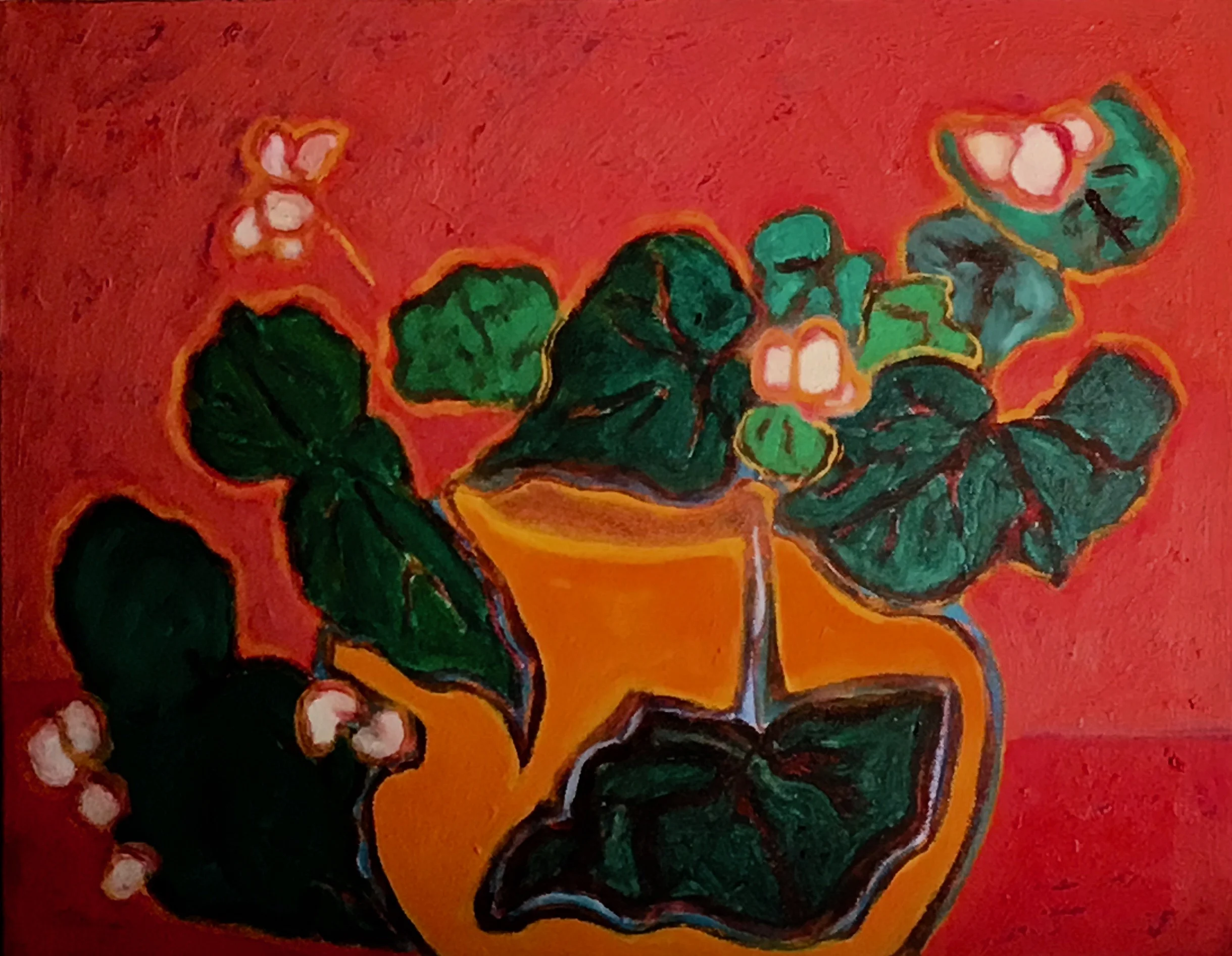 Pink Begonias, 14 x 18 inches