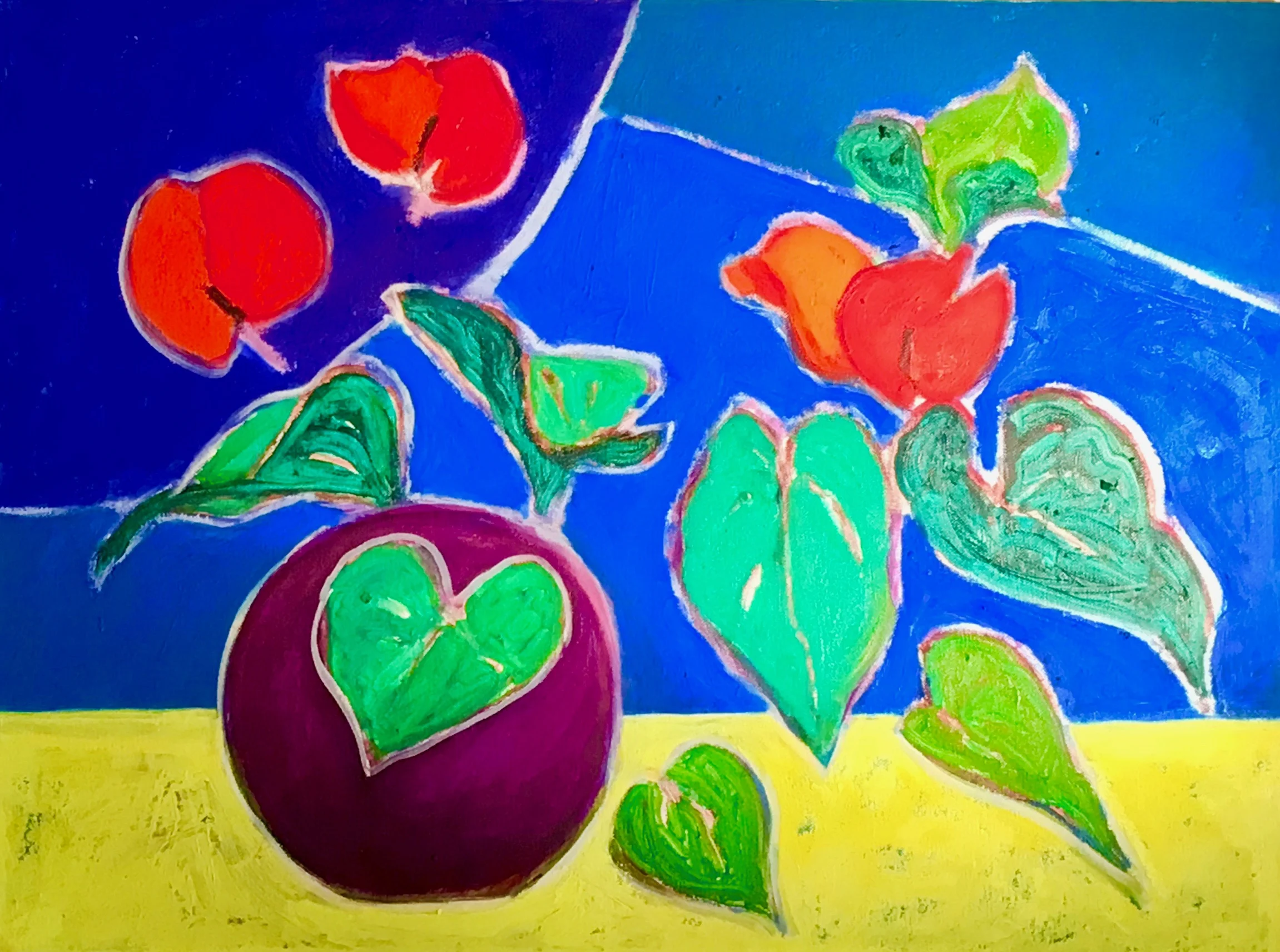 Red Begonias, 18 x 24 inches