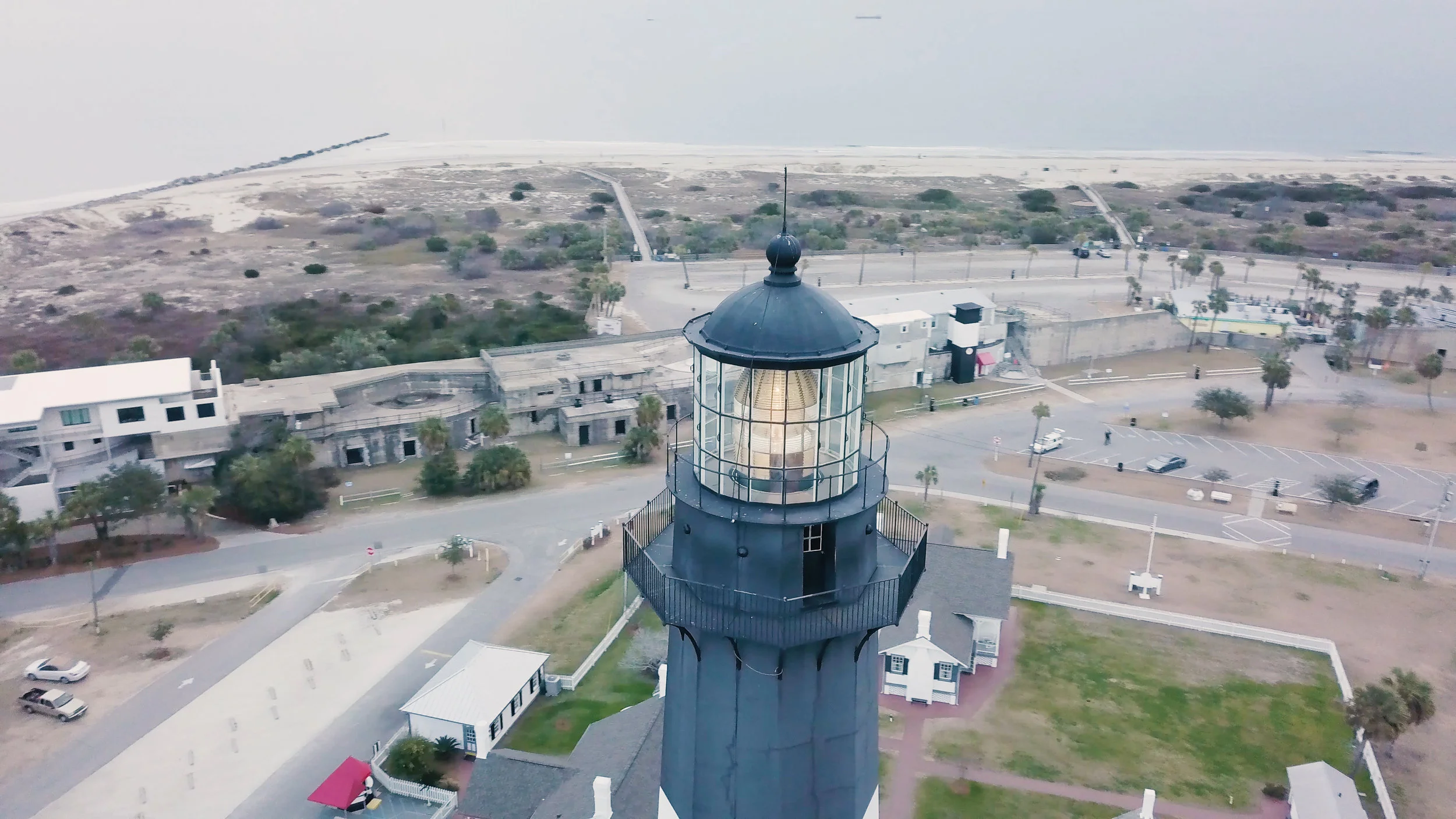 Aerial of Tybee Lighthouse