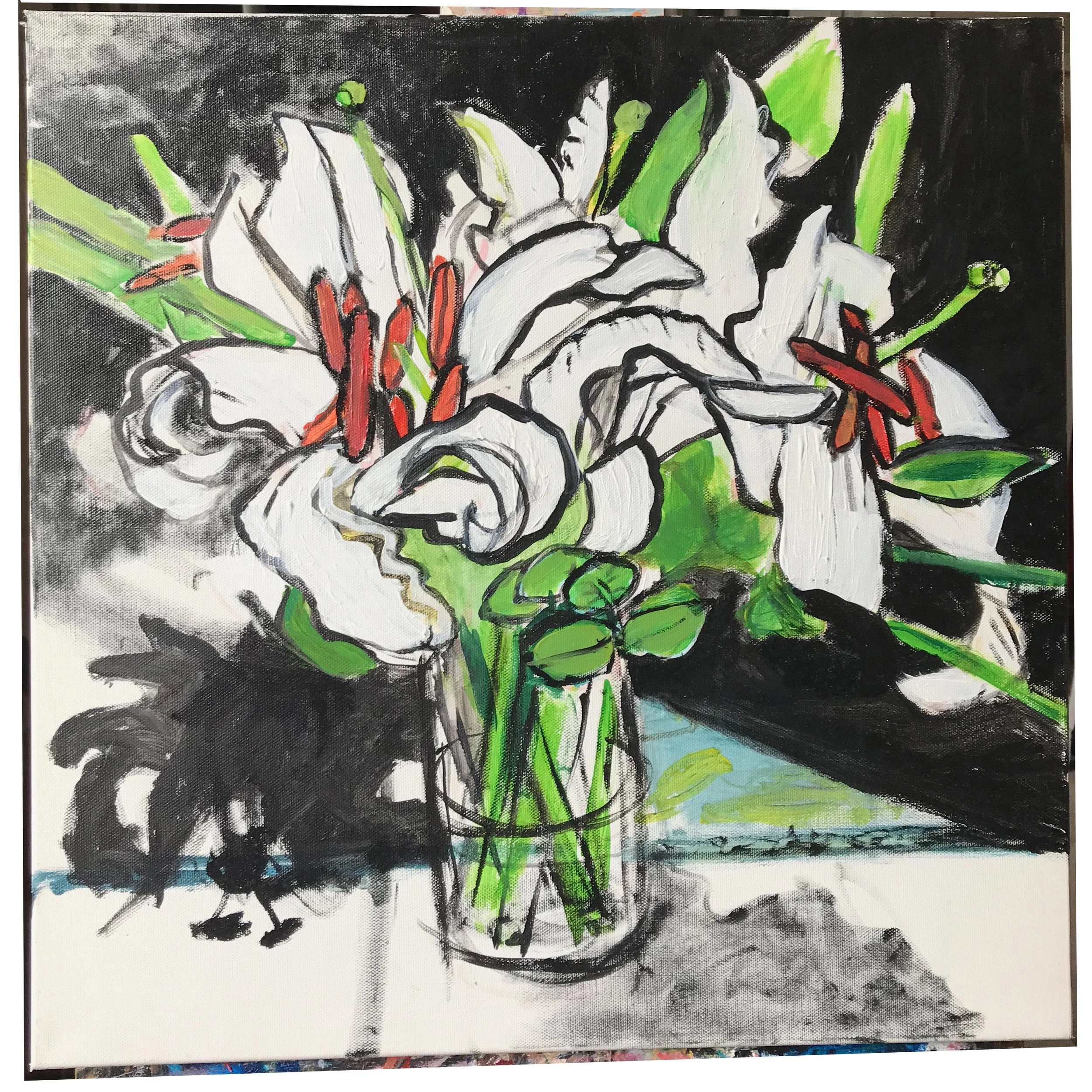 Big White Lilies and Shadow