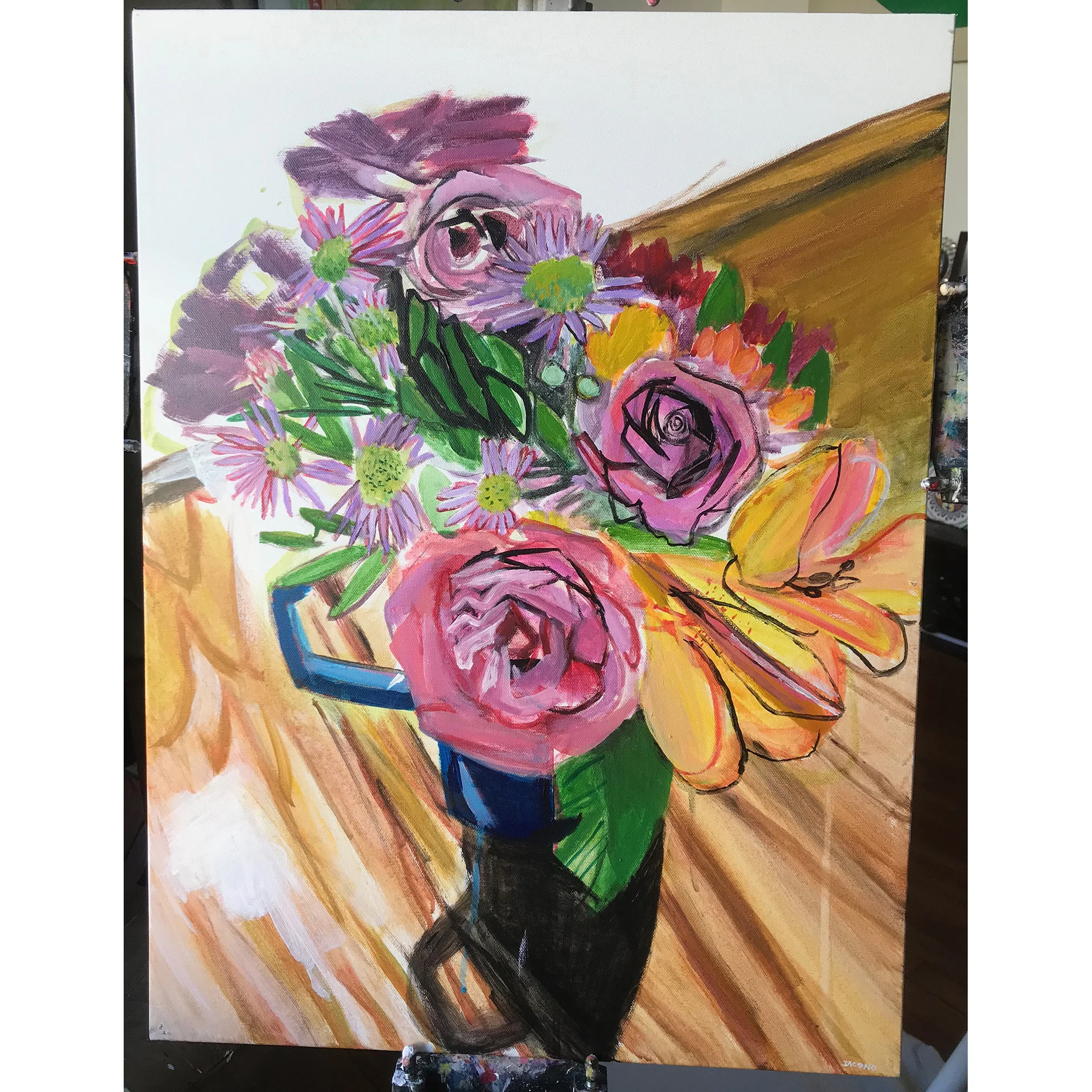 15 - bouquet on wood