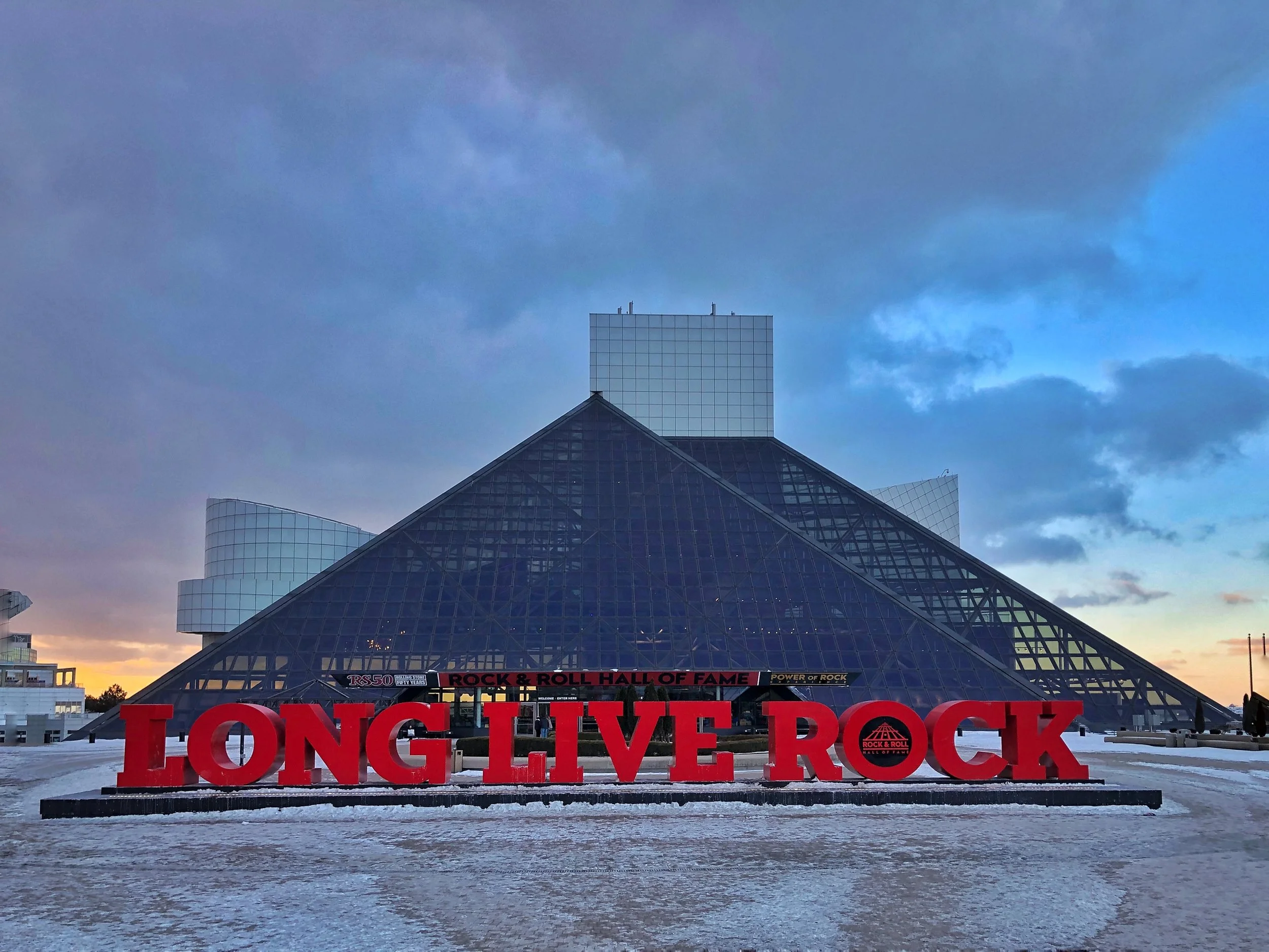 The Rock and Roll Hall of Fame, designed by I. M. Pei.