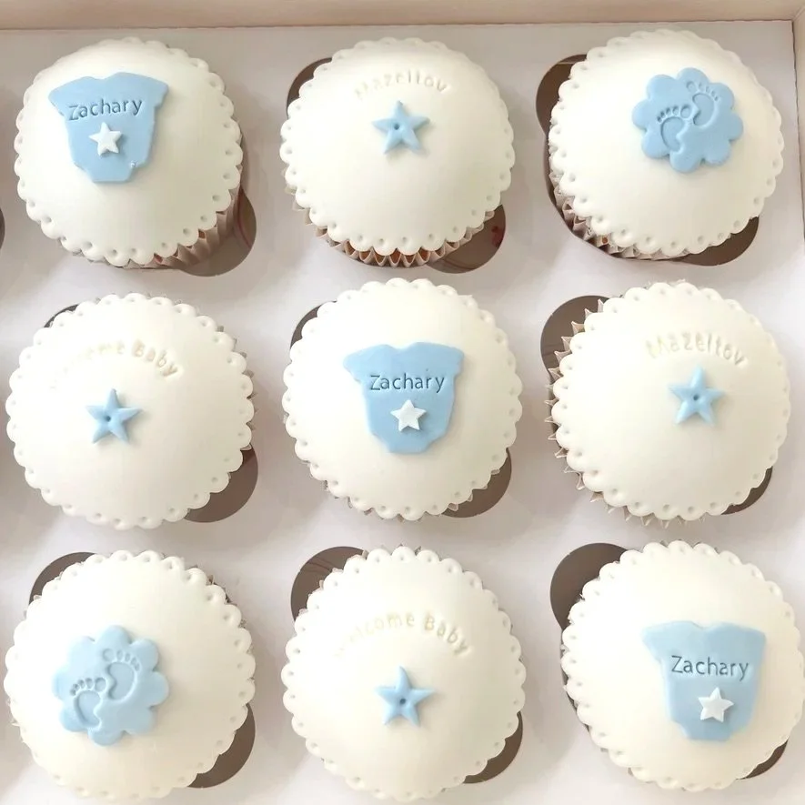 Personalised new baby cupcake gift box for special occasions – UK nationwide delivery