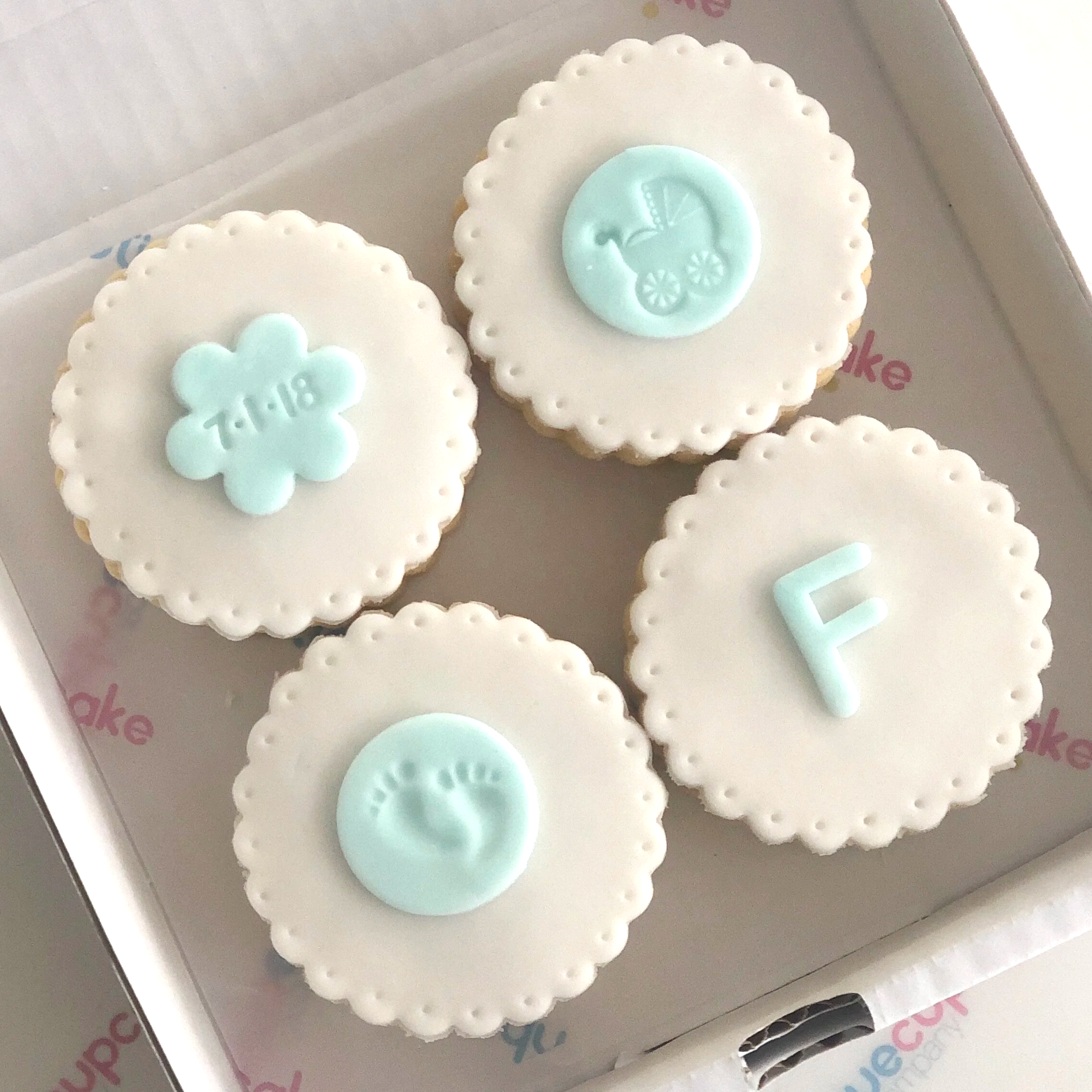 Personalised new baby biscuit cream gift box for special occasions – UK nationwide delivery
